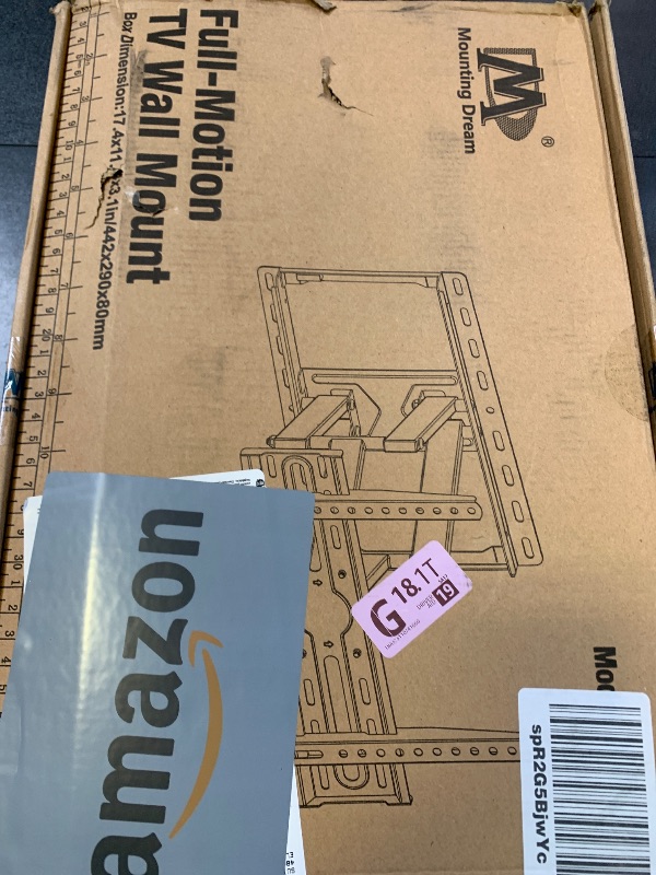Photo 1 of Mounting Dream TV Wall Mount for 32-65 Inch Television,Mount with Swivel and Tilt, Full Motion Bracket with Articulating Dual Arms, Fits 16inch Studs, Max VESA 400X400 mm, 99lbs, MD2380