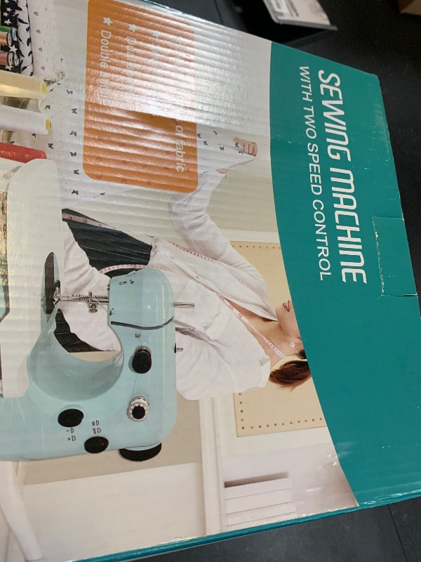 Photo 1 of Sewing Machine, Mini Sewing Machine for Beginner with Eco-Friendly Material, Dual Speed Portable Sewing Machines with Extension Table, Light - Easy to Use, Best Gift for Kids and Women