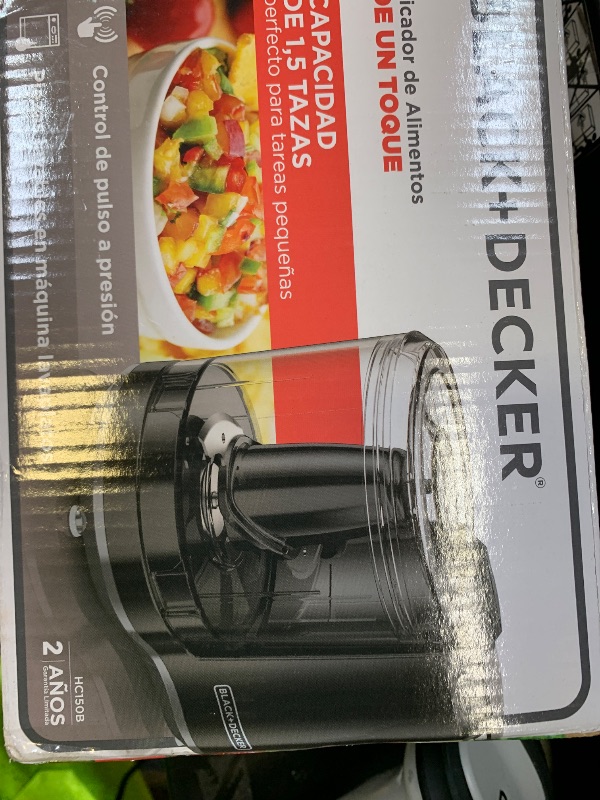 Photo 1 of BLACK+DECKER 1.5-Cup Electric Food Chopper, One Touch Pulse, 150W Motor, Mini Food Processor, Stay-Sharp Blade, Dishwasher Safe