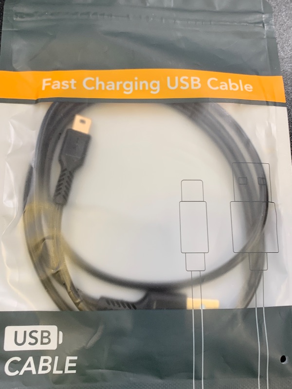 Photo 1 of 3ft Mini USB Cable, Standard USB 2.0 to Mini B Male Charger Cord Durable USB Mini to USB Charging Cable Compatible with PS3 Controller, MP3 Player, Camera, Dash Cam, Garmin GPS, Hero 3+(Black)
