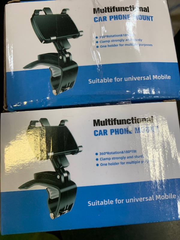 Photo 1 of FONKEN Car Phone Mount, [2 Pack] Cell Phone Holder for Car 360 Degree Rotation Dashboard Clip Mount Car Phone Holder Compatible for iPhone 11 13/12 pro Max 8 8Plus Samsung S10 S9 S8 4"~7" Smartphones