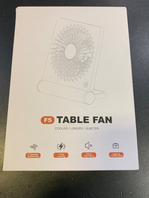 Photo 1 of Tevelecin Small Desk Fan,Rechargeable USB Fan Battery Operated,Ultra Quiet, Strong Wind, 3 Speeds Travel Fans