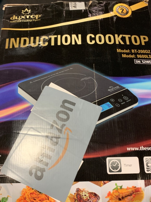 Photo 1 of Duxtop Portable Induction Cooktop Burner, Induction Hot Plate with LCD Sensor Touch 1800 Watts, Silver 9600LS/BT-200DZ
