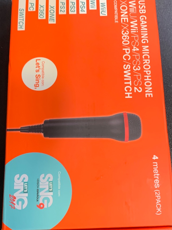 Photo 1 of Drimoor 2Pack 13ft Wired USB Microphone for Rock Band, Guitar Hero, Let's Sing - Compatible with PS2, PS3, PS4, PS5, Switch, Wii, Wii U, Microsoft Xbox 360, Xbox One and PC