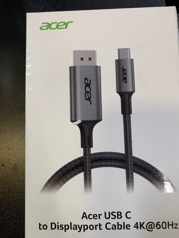 Photo 1 of acer USB C to DisplayPort Cable 6.6 FT (4K@60HZ 2K@165Hz), Type-C to DisplayPort Cord (Sturdy Aluminum, Plug & Play) Thunderbolt 3/4/5 Compatible with MacBook Pro/Air, iPhone 16 Pro/Max, XPS, Surface