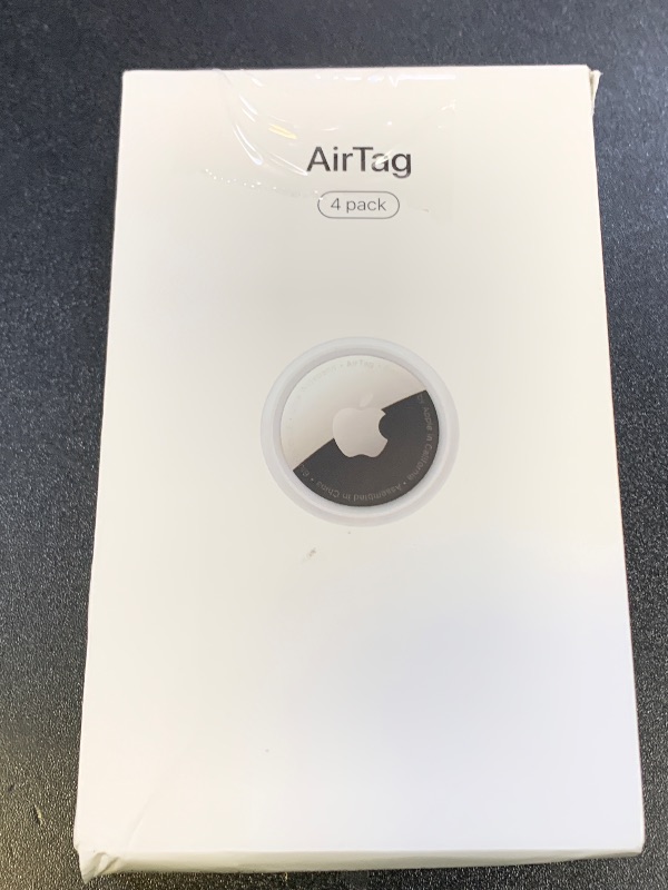 Photo 1 of Apple AirTag 4 Pack. Keep Track of and find Your Keys, Wallet, Luggage, Backpack, and More. Simple one-tap Set up with iPhone or iPad