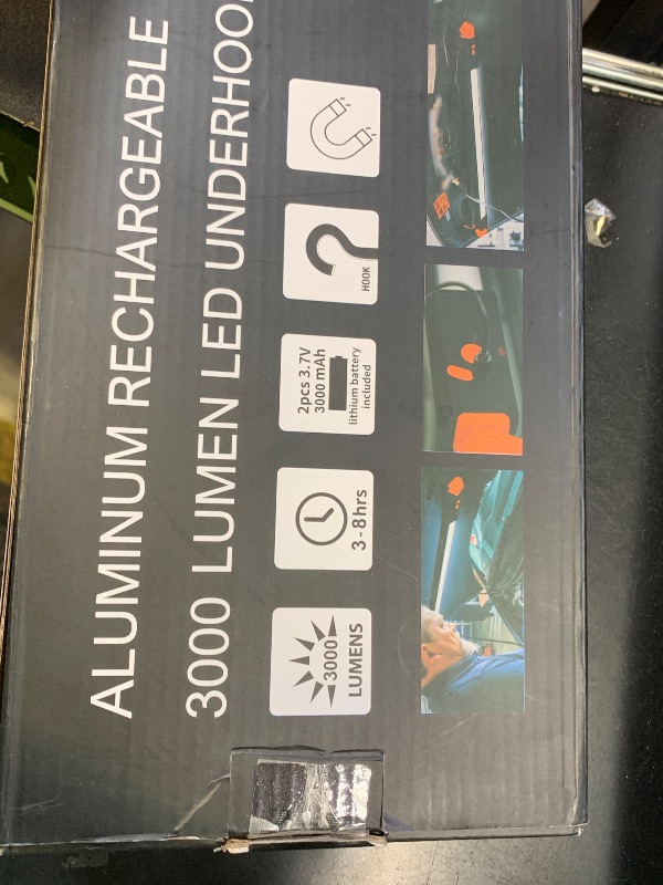 Photo 1 of YiaMia Detachable LED Work Light Rechargeable, Aluminum Panel Long Underhood Work Light, 6000mAh Hood Light Bar with Magnetic and Hooks, Cordless Bright Work Lamp for Car Repairing Garage Workshop