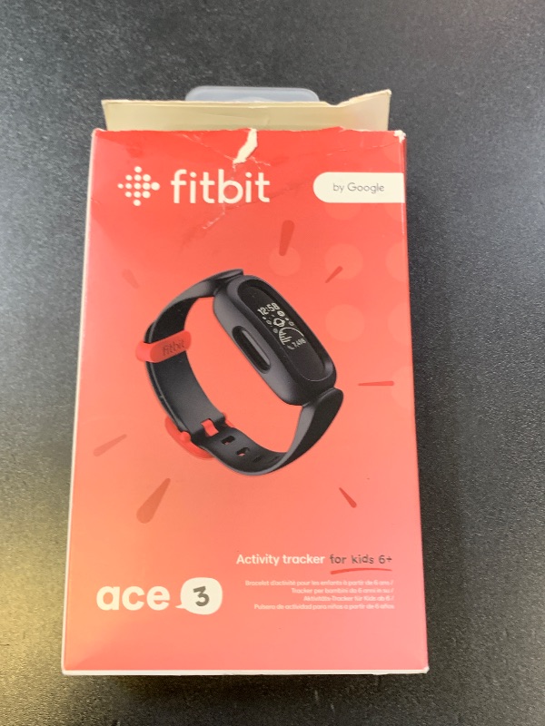 Photo 1 of Fitbit Ace 3 Activity-Tracker for Kids 6+ One Size, Black/Racer Red