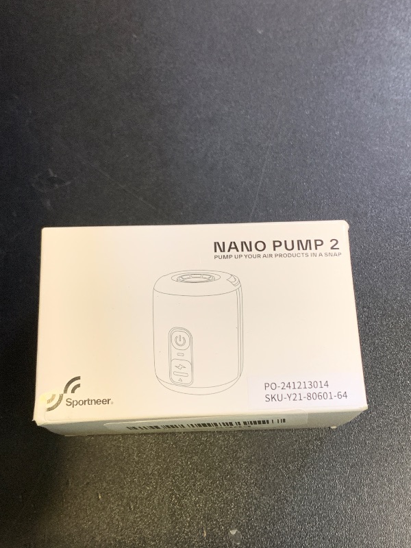 Photo 1 of Sportneer Mini Air Pump: 1600mAh Rechargeable Air Pump for Inflatables with Hook, Magnetic and Light Function, Air Mattress Pump for Pool Floats, Sleeping Pads, Swimming Ring, Vacuum Storage Bags
