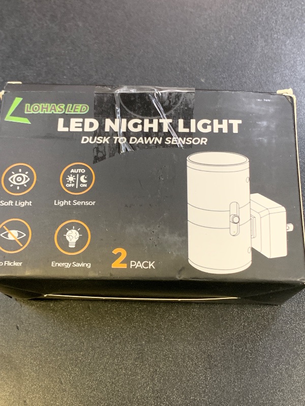 Photo 1 of L LOHAS LED Night Light Plug in, Night Lights Plug into Wall, Light Sensor, 0-100LM, Soft White 3000K, Dimmable Night Light, Modern Nightlight for Hallway Bedroom Stairway, 2 Pack