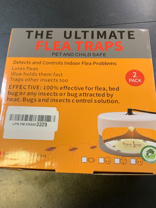 Photo 1 of KILSACO Flea Trap for Inside Your Home 2 Packs - Premium Electric Flea Traps, Natural and Child-Friendly Indoor Flea Control for Home & Garage with 5 Glue Disc Refills and 5 Lightbulbs