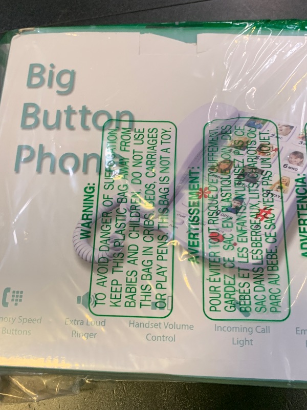 Photo 1 of Excelltel Big Button Phone for Seniors, Corded Landline Telephone with 10 Picture Keys, Phones for Elderly,One-Touch Dialling,Suitable People with Vision Disorders/Hearing Damage (EX-LD-828-01)