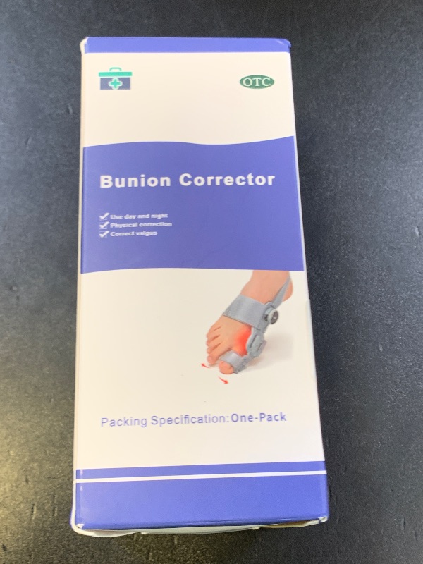 Photo 1 of Bunion Corrector for Women & Men,Adjustable Universal Size Bunion Splint, Big Toe Straightener, Bunion Fix Device with 2 Silicone Pads, Better Fit to the Toes Without Damaging the Skin(1PCS,Gray)