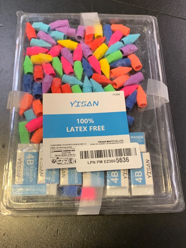 Photo 1 of YISAN Cap Erasers for Pencils,Top Eraser & White Eraser Set, 80+8PCS Eraser Set,71334