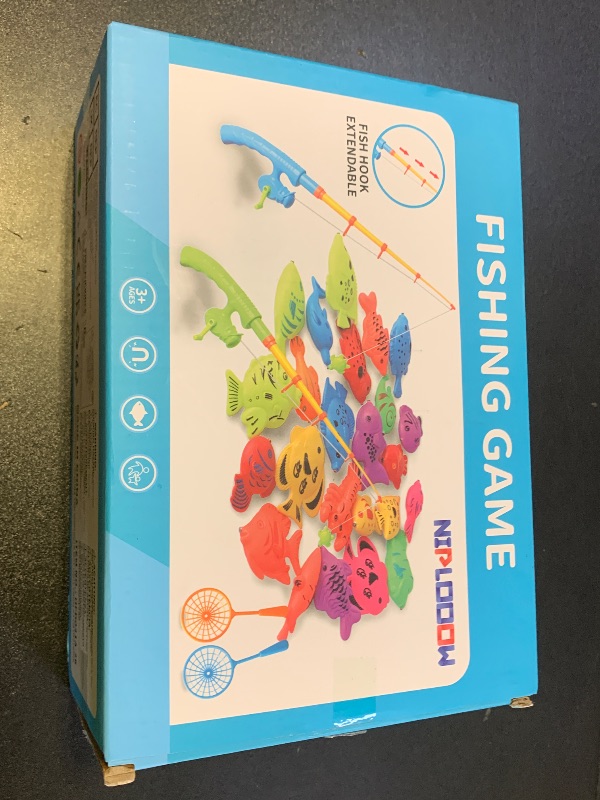 Photo 1 of NIPLOOOW Magnetic Fishing Game Pool Toys for Kids 3-5, Water Table Bathtub Kiddie Party Toy with Pole Rod Net Plastic Floating Fish, Outdoor Toys for Boys Girls Kids Age 3 4 5 6 7 8 Year Old