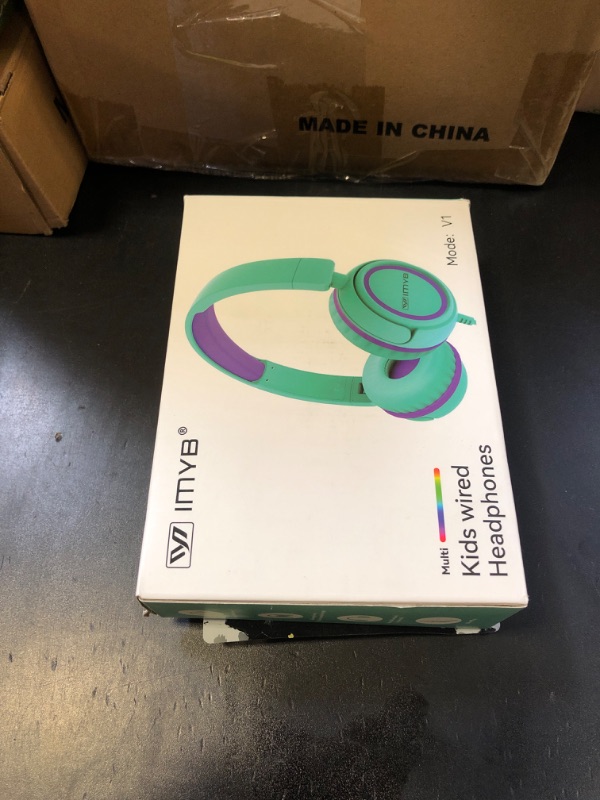 Photo 1 of IMYB V1 Kids Headphones, Wired Stereo Foldable Tangle-Free 3.5mm Adjustable On-Ear Headphones for Kids for School/Toddlers/Childrens/Teens/Boys/Girls/Ipad/Tablet/Kindle/Phones/Travel/Plane (Green)