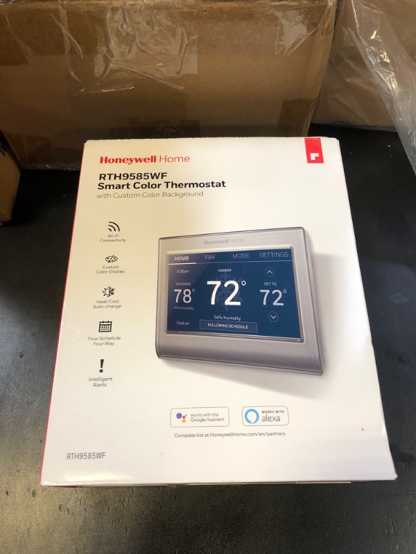 Photo 1 of Honeywell Home RTH9585WF1004 Wi-Fi Smart Color Thermostat, 7 Day Programmable, Touch Screen, Energy Star, Alexa Ready, Gray