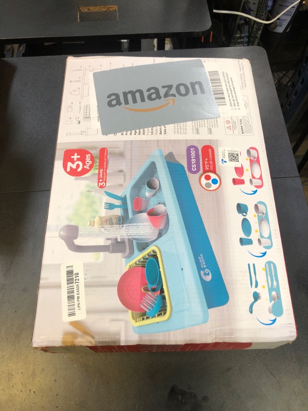 Photo 1 of CUTE STONE Color Changing Kitchen Sink Toys, Children Electric Dishwasher Playing Toy with Running Water, Upgraded Faucet, Automatic Water Cycle System Play House Pretend Role Play Toys for Boys Girls