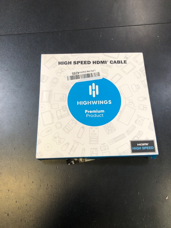 Photo 1 of Highwings HDMI Cable 10 FT 4K@60Hz HDR Braided HDMI 2.0 Cord, High Speed with Ethernet/ARC, Ultra HD, 2K, 1080P, 3D, HDCP 2.2, Compatible for PS-5/4/ 3/ HDTV/Monitor/Projector/Streaming Media