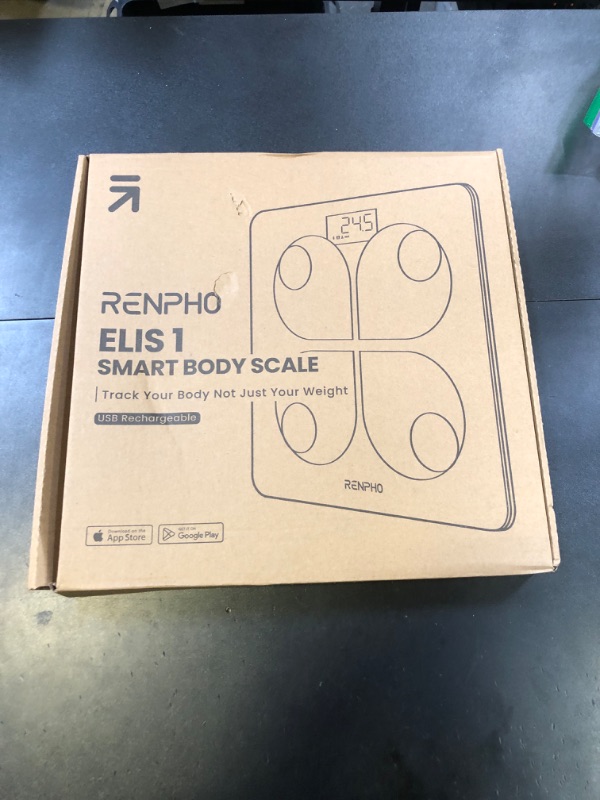 Photo 1 of RENPHO Rechargeable Smart Scale, Digital Weight Scale for Body Weight, Bathroom Scale with BMI and Body Fat, Body Composition Monitor with Smartphone App, 396 lbs, Elis 1