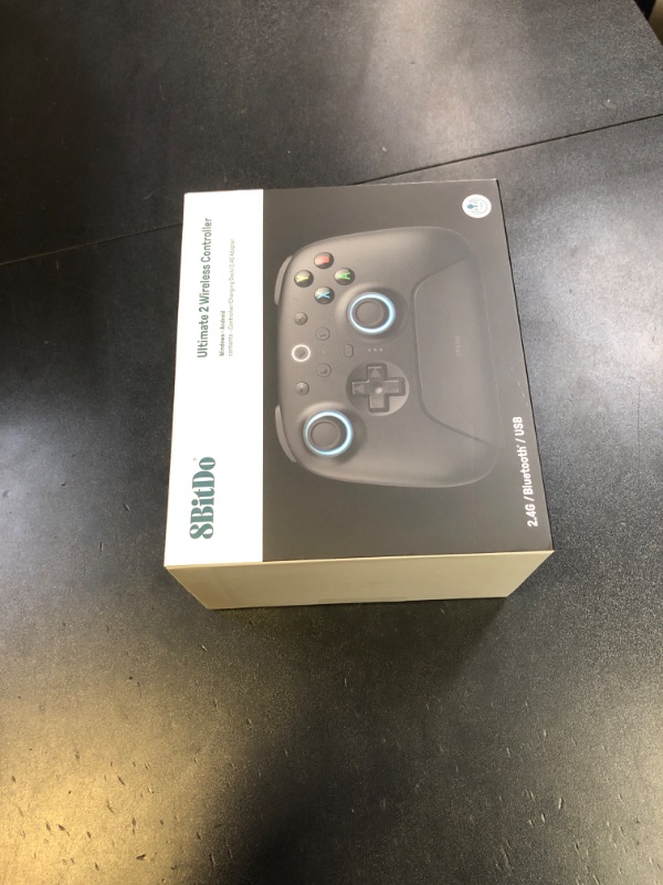 Photo 1 of 8Bitdo Ultimate 2 Wireless Gaming Controller with TMR Joysticks, Switchable Hall Effect/Tactile Triggers, 8Speed Wireless Tech, Charging Dock, RGB Fire Ring for PC & Android - Black