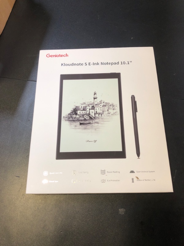 Photo 1 of Kloudnote S 10.1" E-Ink Notepad, ePaper Tablet for Note Taking and eBook Reading, 200dpi Notebook eReader Device with Stylus, Android OS - Black