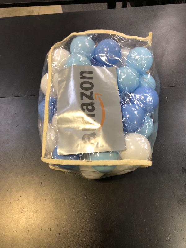 Photo 1 of MoonxHome Ball Pit Balls for Toddlers, BPA Free Crush Proof Plastic Toy Balls for Ball Pit, Children's Pool Water Toys, Macaron Ocean Balls for Play Tent 2.15 Inch Pack of 50 White Blue Light-Blue
