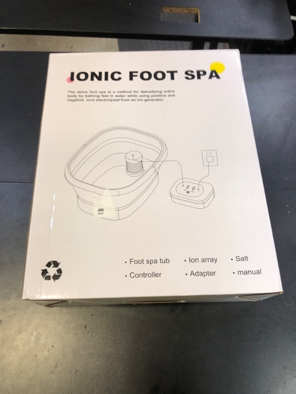Photo 1 of Ionic Foot Bath Detox Machine, Ionic Foot Spa to Remove Toxins with 2 Arrays, 80 Disposable Foot Bath Liners, Detoxification Sea Salt, Folding Bathtub, Gift for Women & Men