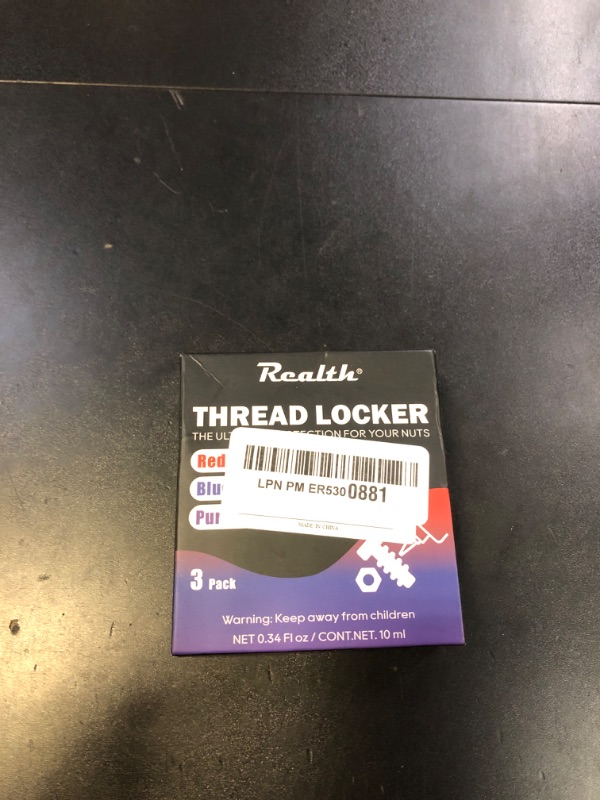 Photo 1 of Red Purple and Blue Lock Tight Threadlocker 10ml-3Pack, Low, Medium and High Strength locktight Thread Locker for Metal, Fasteners, Nuts, Bolts to Against Losening and Seal