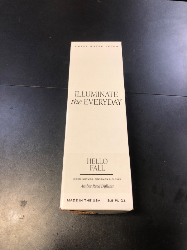Photo 1 of Sweet Water Decor Hello Fall Reed Diffuser Set - Hot Cider, Cinnamon, Cloves, Apple, and Nutmeg Fall Scented Diffuser - Scent Diffusers for Home, Fall Home Decor Long Lasting Fragrance Made in the USA