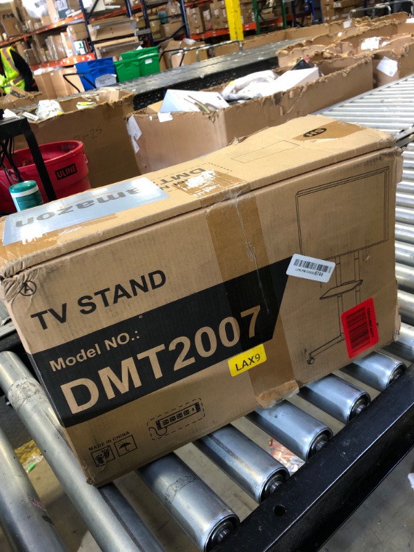 Photo 1 of TVON Rolling TV Stand with Power Outlet for 32-75 Inch LCD LED OLED Flat Curved Screen TVs up to 88 lbs, Portable TV Stand on Wheels and Height Adjustment Max VESA 400x400mm