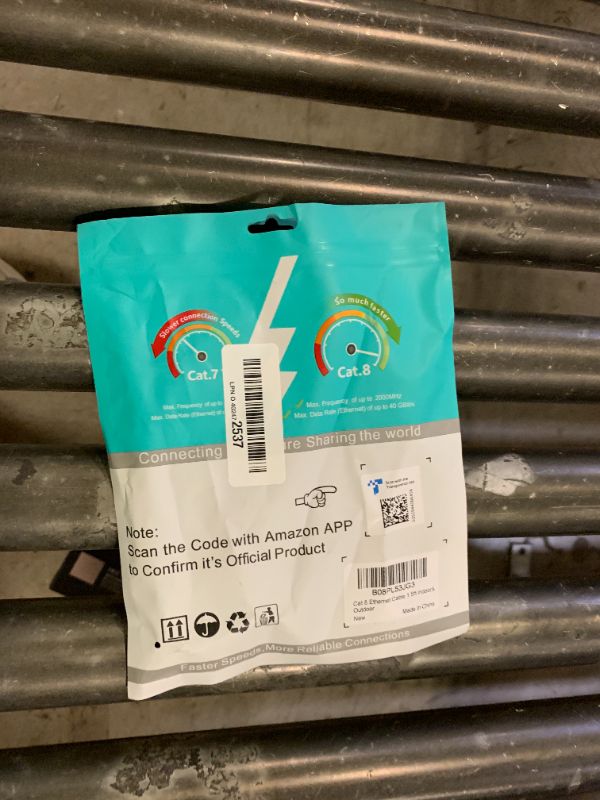 Photo 1 of Cat 8 Ethernet Cable, 1.5Ft 3Ft 6Ft 10Ft 15Ft 20Ft 30Ft 40Ft 50Ft 60Ft 100Ft Heavy Duty High Speed Internet Network Cable, Professional LAN Cable Shielded in Wall, Indoor&Outdoor