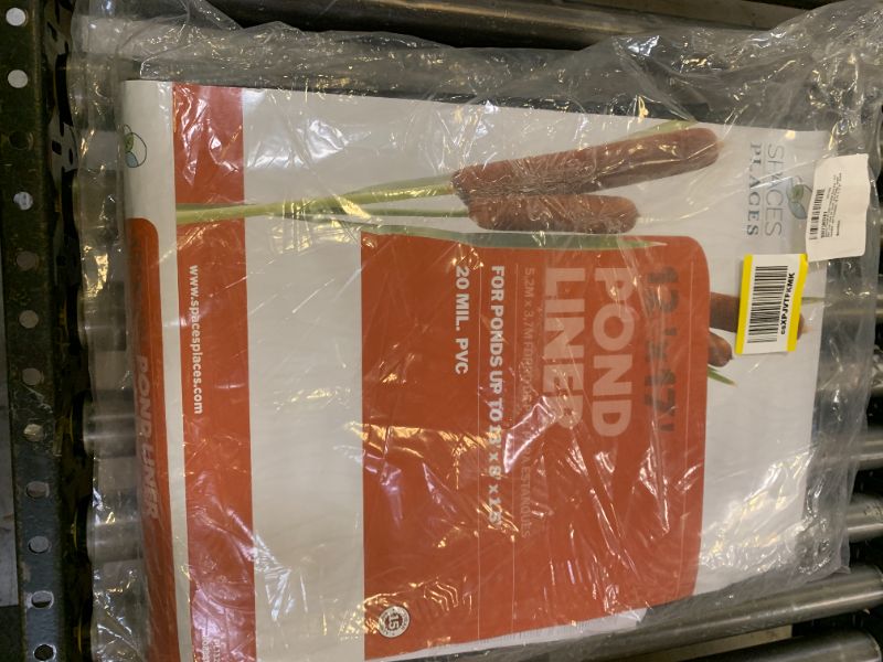Photo 1 of Spaces Places PL1322 Flexible Foot Pre-Cut PVC Liner Ideal for Small, Koi Ponds, Water Gardens, and Fountains, 12 FT X 17 FT, Black