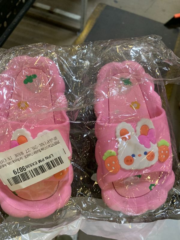 Photo 1 of ZHENTAO Bunny Kids slides, Girls Flip Flops Beach Pool Shoes Toddler Cartoon Slide Sandals Indoor& Outdoor Garden Slippers Shower Shoes