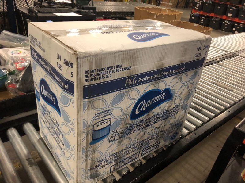 Photo 1 of Charmin Commercial Bathroom Tissue, Septic Safe, Individually Wrapped, 2-Ply, White, 450 Sheets/roll, 75 Rolls/carton
