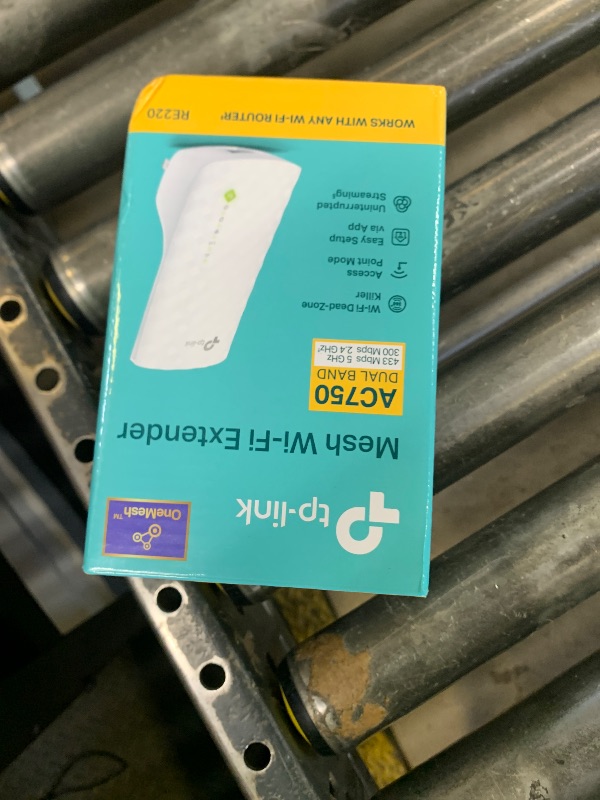 Photo 1 of TP-Link WiFi Extender with Ethernet Port, Dual Band 5GHz/2.4GHz, Up to 44% More Bandwidth Than Single Band, Covers Up to 1200 Sq.ft and 30 Devices, Signal Booster Amplifier Supports OneMesh(RE220)