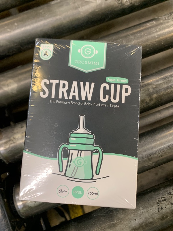 Photo 1 of GROSMIMI Spill Proof no Spill Magic Sippy Cup with Straw with Handle for Baby and Toddlers, Customizable, PPSU, BPA Free 6 oz (Aqua Green)