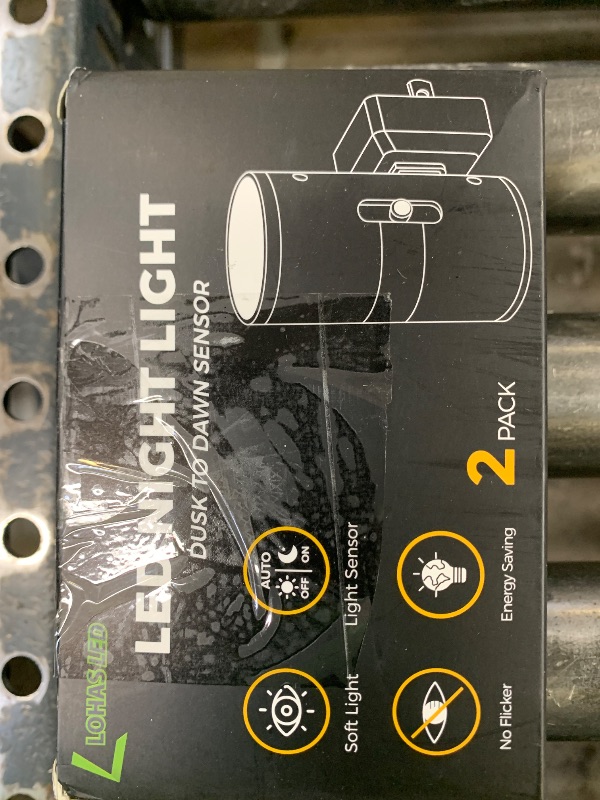Photo 1 of L LOHAS LED Night Light Plug in, Modern Night Lights Plug into Wall, Dusk to Dawn Sensor, Soft White 3000K, 0-100LM Adjustable Brightness, Dimmable Night Lights for Hallway Bedroom Stairway, 2 Pack