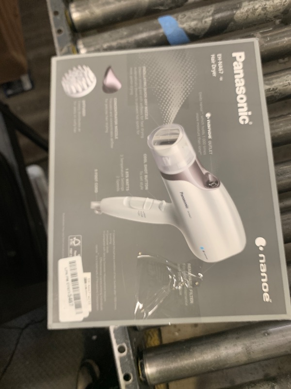 Photo 1 of Panasonic Nanoe Salon Hair Dryer with Oscillating QuickDry Nozzle, Blow Dryer with Diffuser and Concentrator Attachments, 3 Speed Heat Settings for Easy Styling and Healthy Hair - EH-NA67-W (White)