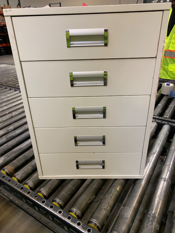 Photo 1 of TOPSKY 5 Drawer Mobile Cabinet Fully Assembled Except Casters Built-in Handle (White)