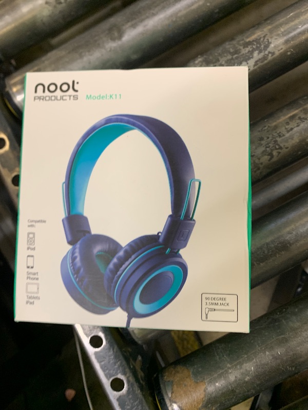 Photo 1 of Kids Headphones - noot products K11 Foldable Stereo Tangle-Free 3.5mm Jack Wired Cord On-Ear Headset for Children/Teens/Boys/Girls/Smartphones/School/Kindle/Airplane Travel/Plane/Tablet (Navy/Teal)