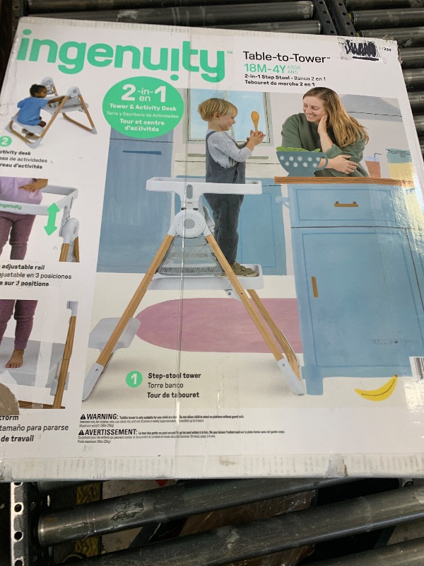 Photo 1 of Ingenuity Table to Tower 2-in-1 Toddler Tower for Kitchen, Play Table & Step Stool, Adjustable Rail, Non-Slip Platform, Fold to Store, 18M-4Y