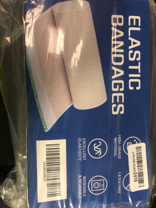 Photo 1 of AZEN Premium 12 Pack Elastic Bandage Wrap 6 Inch, Compression Wrap Bandage for Legs, Ankle, Knee, Tummy, Body, Latex-Free, Lymphedema Wraps for Legs