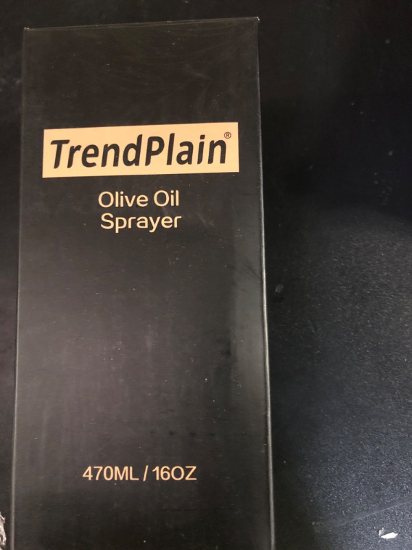 Photo 1 of TrendPlain 16oz/470ml Glass Olive Oil Sprayer for Cooking – 2 in 1 Olive Oil Dispenser Bottle for Kitchen Gadgets and Air Fryer Accessories, Salad, BBQ - Ash