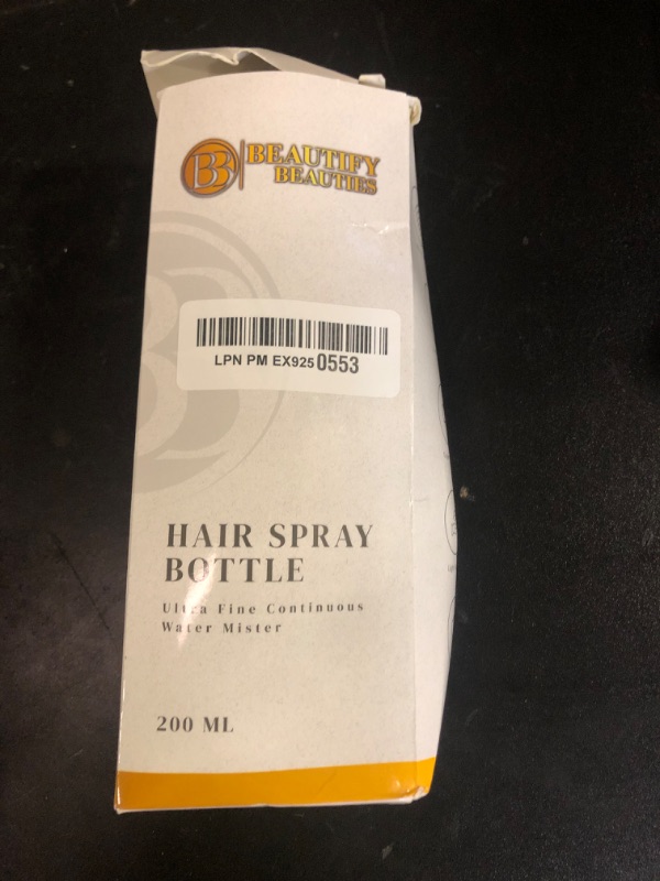 Photo 1 of BeautifyBeauties Hair Spray Bottle – Ultra Fine Continuous Water Mister for Hairstyling, Cleaning, Plants, Misting & Skin Care (Black, 6.8 Ounces)