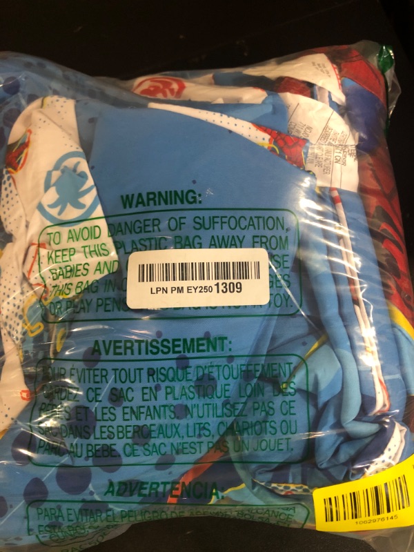 Photo 1 of Marvel Spidey and his Amazing Friends Spidey Team Red, White, and Blue 4 Piece Toddler Bed Set - Comforter, Fitted Bottom Sheet, Flat Top Sheet, and Reversible Pillowcase