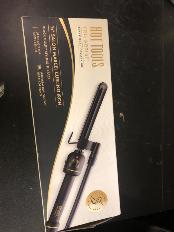 Photo 1 of HOT TOOLS Pro Artist Black Gold Curling Iron, 3/4 " Barrel