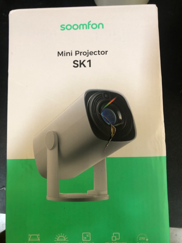 Photo 1 of SOOMFON Mini Projector 1080P Support - Portable Small Video Movie Projector Bluetooth 5.1 Auto Keystone Electric Focus for Bedroom/Wall/Home/Outdoor/iPhone/Android/TV Stick