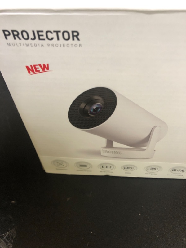 Photo 1 of ?Electric Focus?Mini Portable Projector with 4K Support, Bluetooth 5.4 WIFI6, 5watt Sound Base Speaker, 260 ANSI, Android 11, 210° Rotation , Auto Keystone Correction Video Projector HY300 PLUS