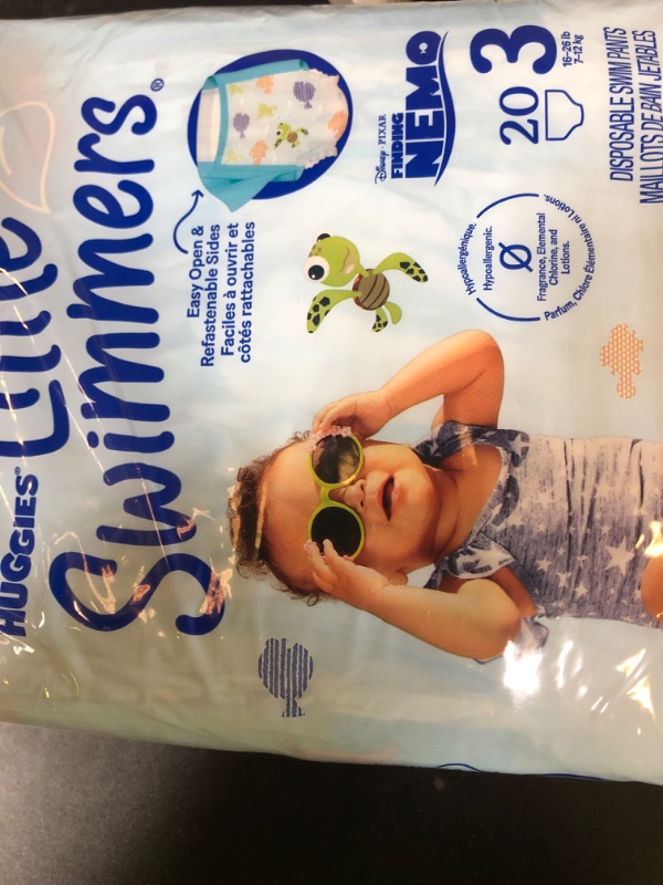 Photo 1 of Huggies Little Swimmers Disposable Swim Diapers, Size 3 (16-26 lbs), 20 Ct